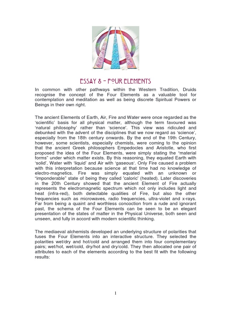 Essay 08 - The Four Elements | PDF | Matter | Science