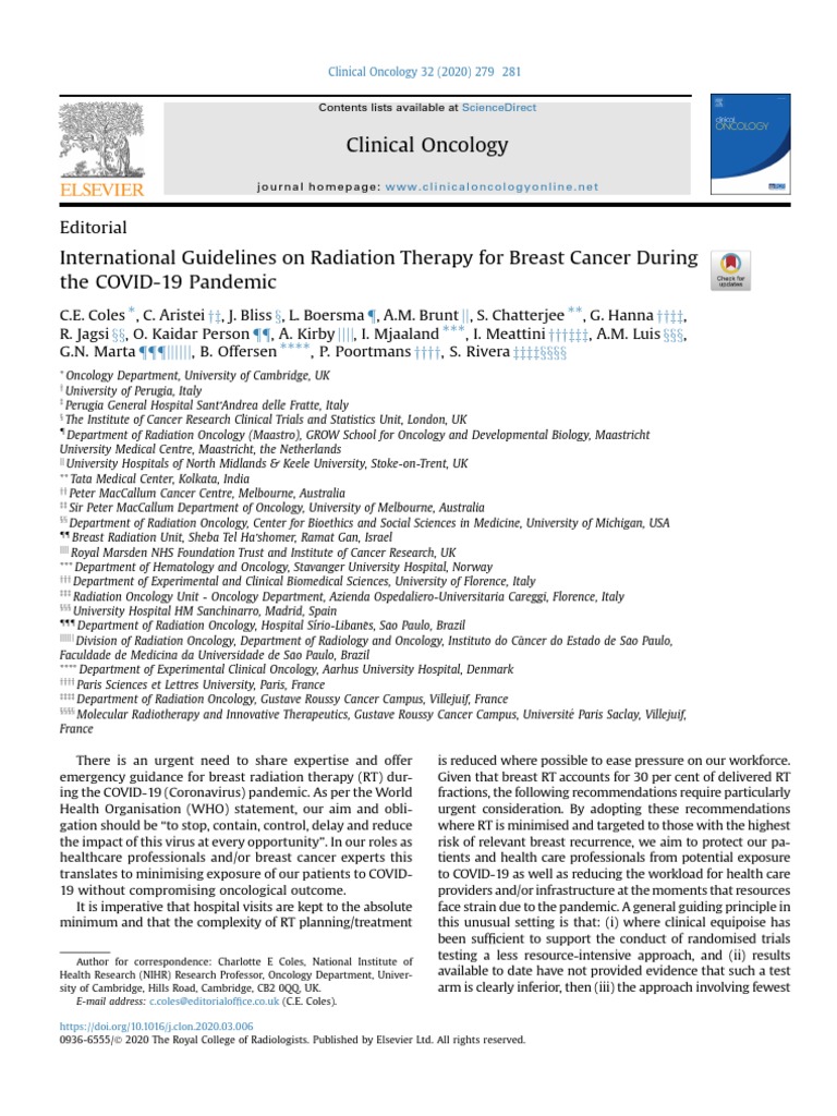Radiation Therapy Guidelines for Breast Cancer | PDF | Radiation ...