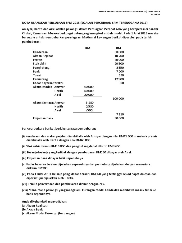 Pembubaran Perkongsian Trial Terengganu 2013 Pdf