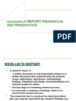 Research Report: Preparation and Presentation