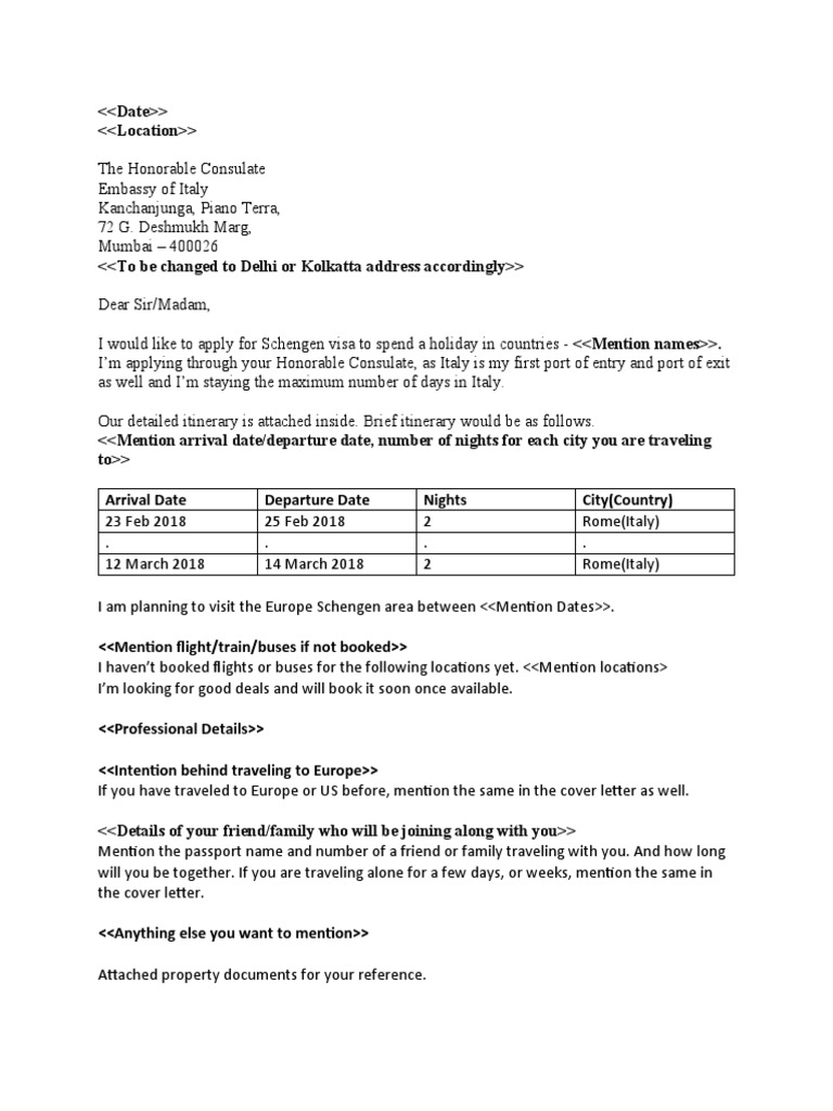 Schengen Visa Italy Cover Letter Travel Itinerary The Roving Heart