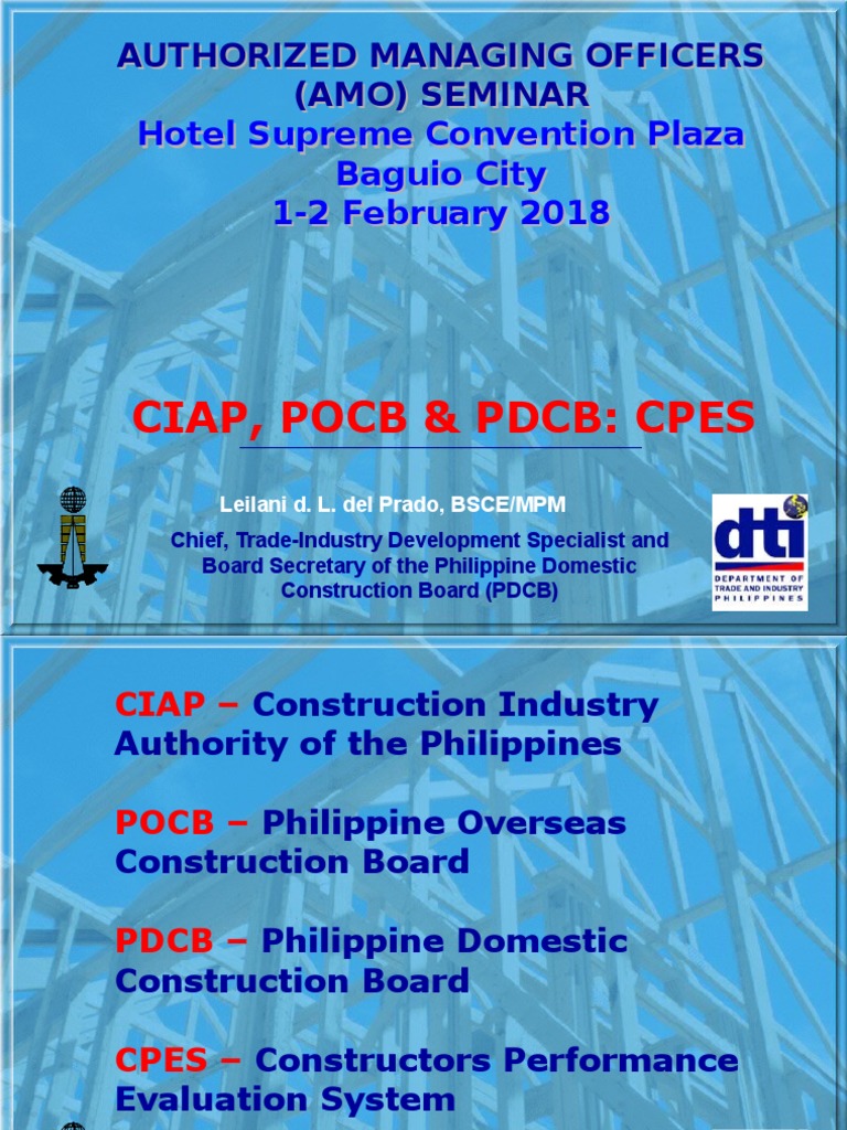 Amo Seminar Ciap Pocb and PDCB Cpes 2018 PDF Philippines