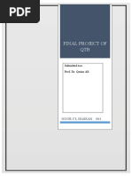 Final Project of QTB: Submitted Too: Prof. Dr. Qasim Ali