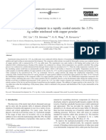 Microstructural Development in a Rapidly Cooled Eutectic Sn35 Ag Solder Reinforced With Copper Powder