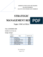 Strategic Management Report: Topic: COCA-COLA