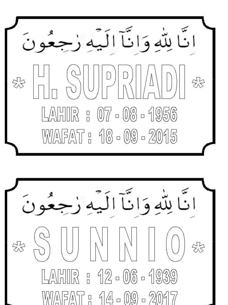 BINGKAI Papan Nama Kuburan | PDF