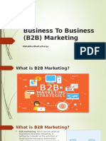 Business To Business (B2B) Marketing: Vishakha Bhattacharya