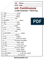 Present Continuous Worksheet