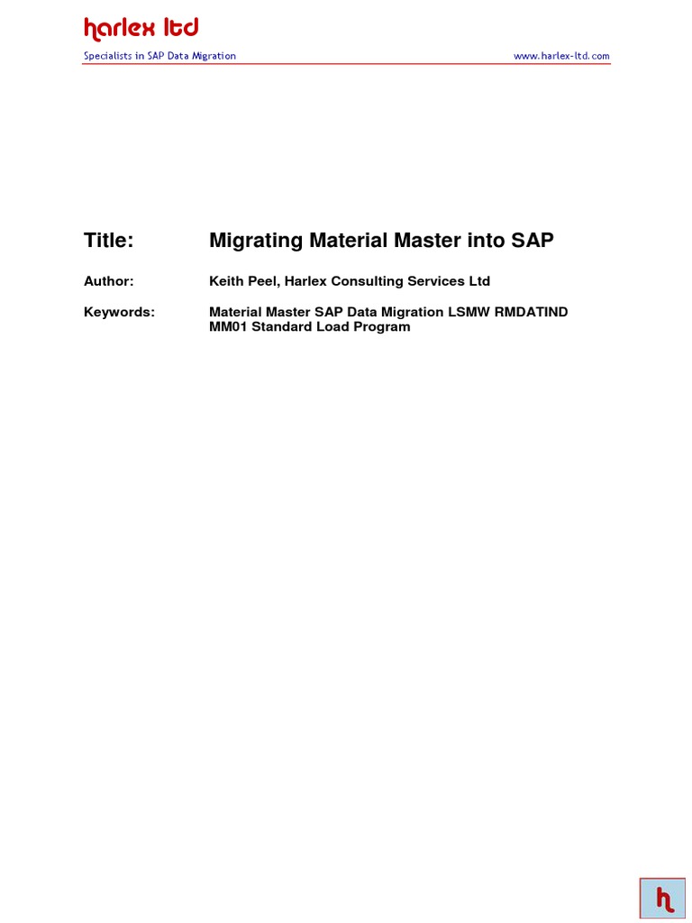 Migrating Material Master Data Into Sap PDF | PDF | Computing ...