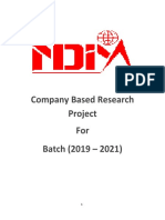 Company Based Research Project For Batch (2019 - 2021)