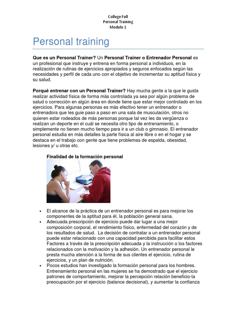 Personal Trainer Course | PDF | Entrenamiento de fuerza | Deportes