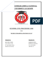 DR Ram Manohar Lohiya National Law University Lucknow: Synopsis: Civil Procedure Code