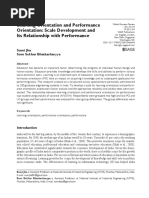 Learning Orientation and Performance Orientation: Scale Development and Its Relationship With Performance