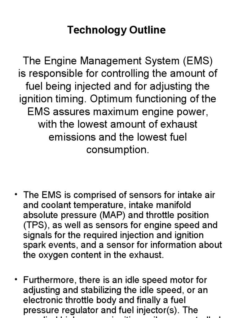Engine Management System Overview | PDF | Fuel Injection | Throttle