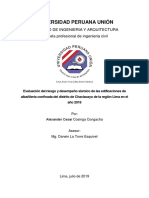 Evaluación Del Riesgo y Desempeño Sísmico de Las Edificaciones de Albañilería Confinada Del Distrito de Chaclacayo de La Región Lima en El Año 2018