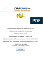 Free Filesonic Premium Link Generator