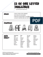 16 Types of One Letter Challenge A4 PDF