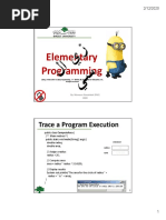 Elementary Programming: Trace A Program Execution