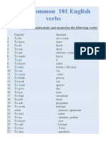 most common 101 verbs in English - copia