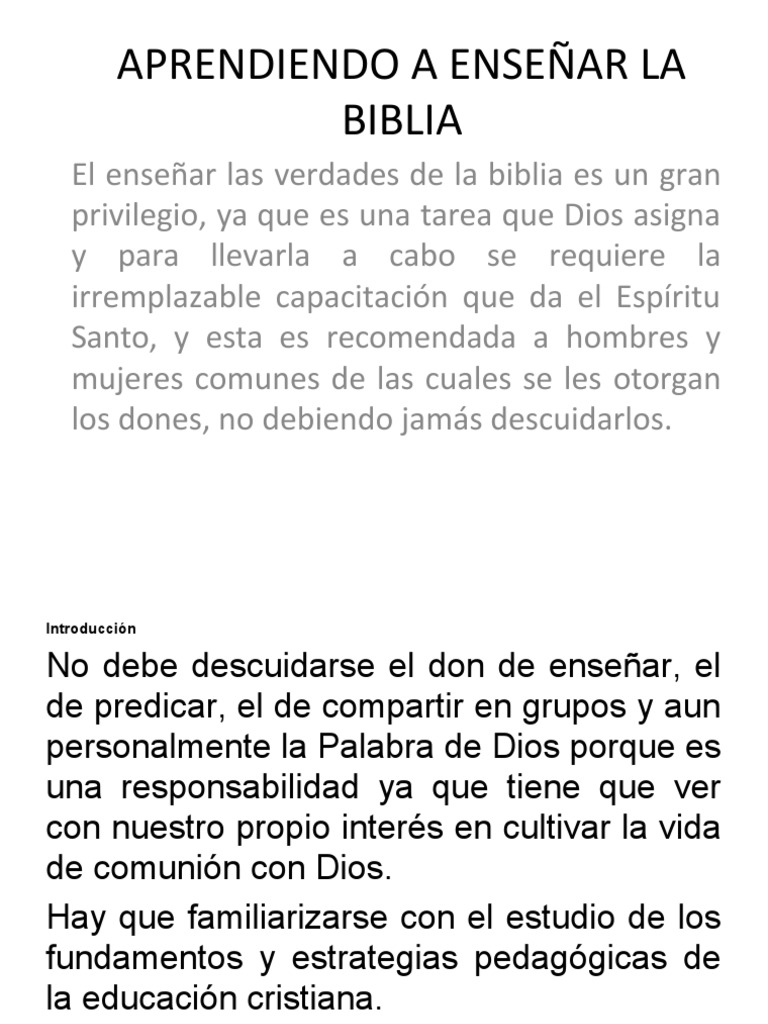Estrategias para Enseñar la Biblia | PDF | Pedagogía | Aprendizaje