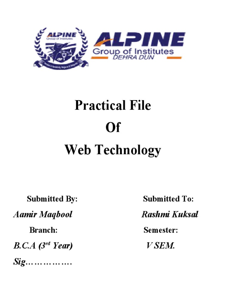 Practical File Web Tech | PDF