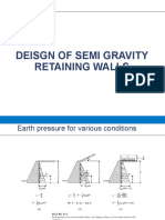Design of Semi Gravity Retaining Walls