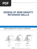 Design of Semi Gravity Retaining Walls