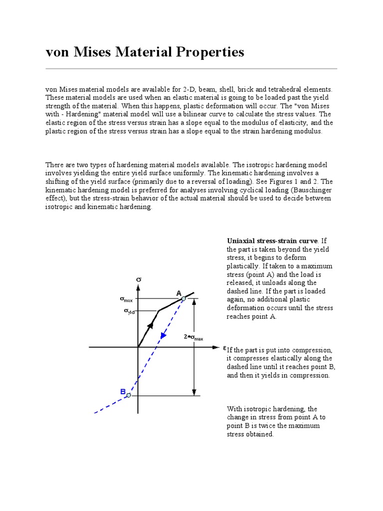 von Mises Material Properties Explained | PDF | Deformation ...