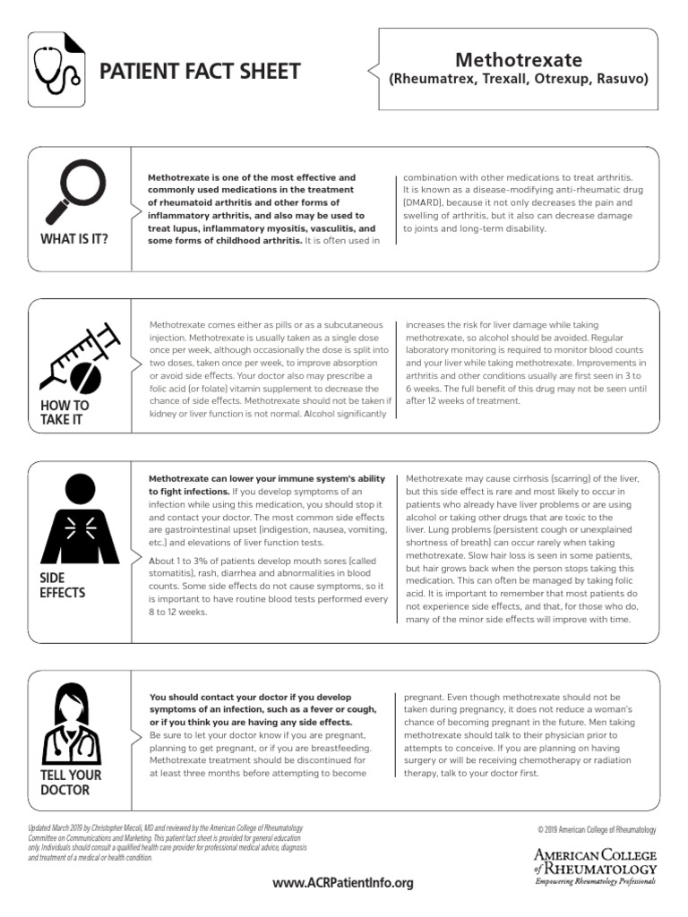 Methotrexate Patient Information Leaflet