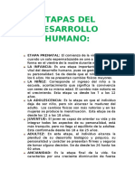 Etapas Del Desarrollo Humano