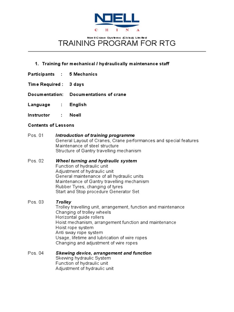 RTG Training Program Overview | PDF | Programmable Logic Controller ...