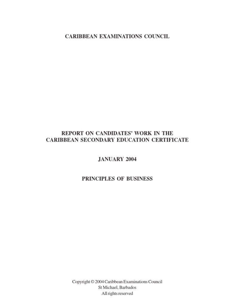 CSEC January 2004POB Comments | PDF | Question | Test (Assessment)