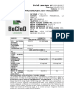 Informe de Analisis Microbiologico y Fisicoquimico