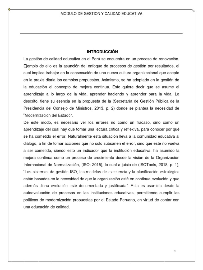 Gestión de Calidad Educativa en Perú | PDF | Calidad (comercial) | Iso 9000