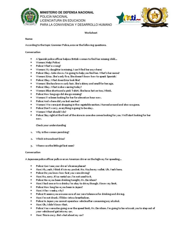 Worksheet Modulo 2 | PDF | Police Car | Police