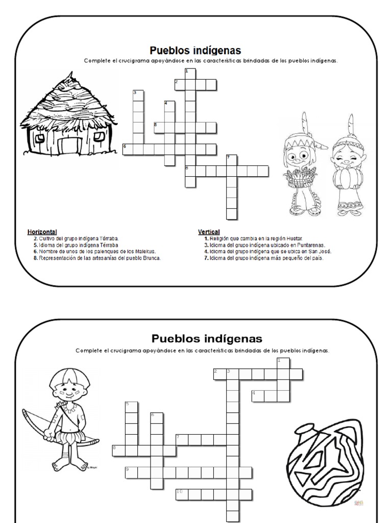 Actividad Crucigrama Indígenas