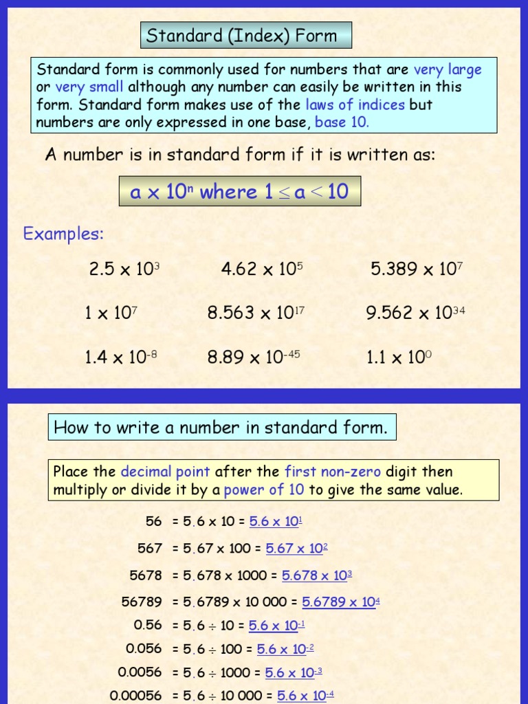 Standard Index Form | PDF | Decimal | Jupiter