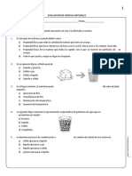 Evaluacion de Ciencias Naturale La Materia