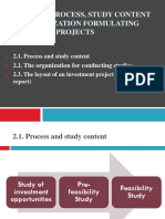 Chapter 2: Process, Study Content and Organization Formulating Investment Projects