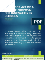 Deped Format of A Project Proposal For Innovation in Schools