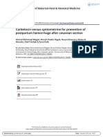 Carbetocin Versus Syntometrine For Prevention of Postpartum Hemorrhage After Cesarean Section2016