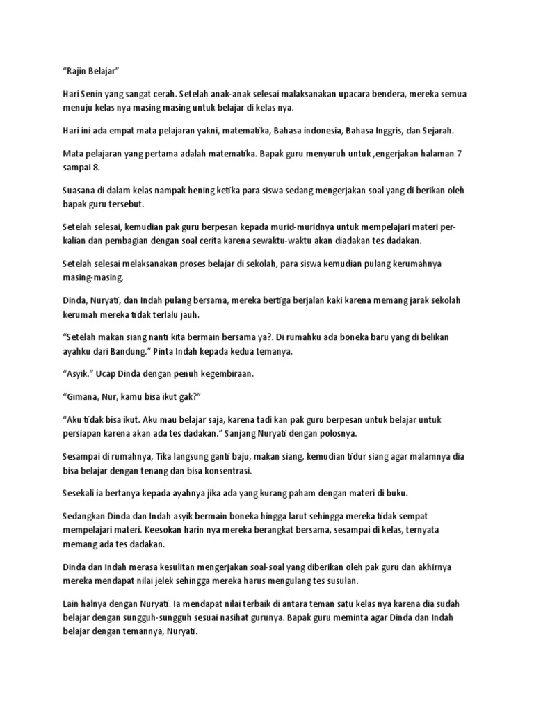 Cerpen Rajin Belajar Wps Office