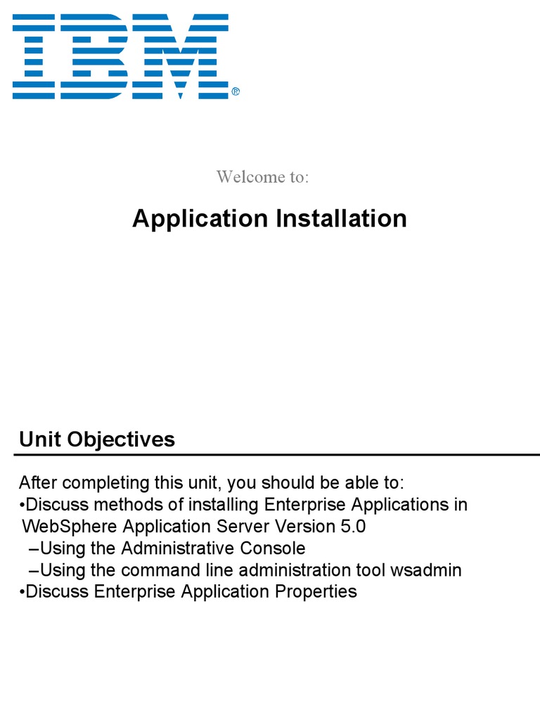 Installing Enterprise Applications in WebSphere | PDF | Enterprise Java ...
