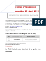 Concours Admission EMBA AVRIL 2019 PDF