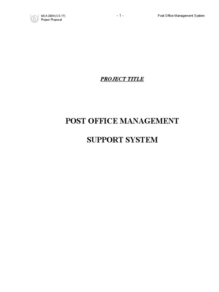 Post Office Management System Proposal | PDF | Database Transaction ...