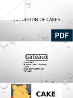 Classifications of Cakes