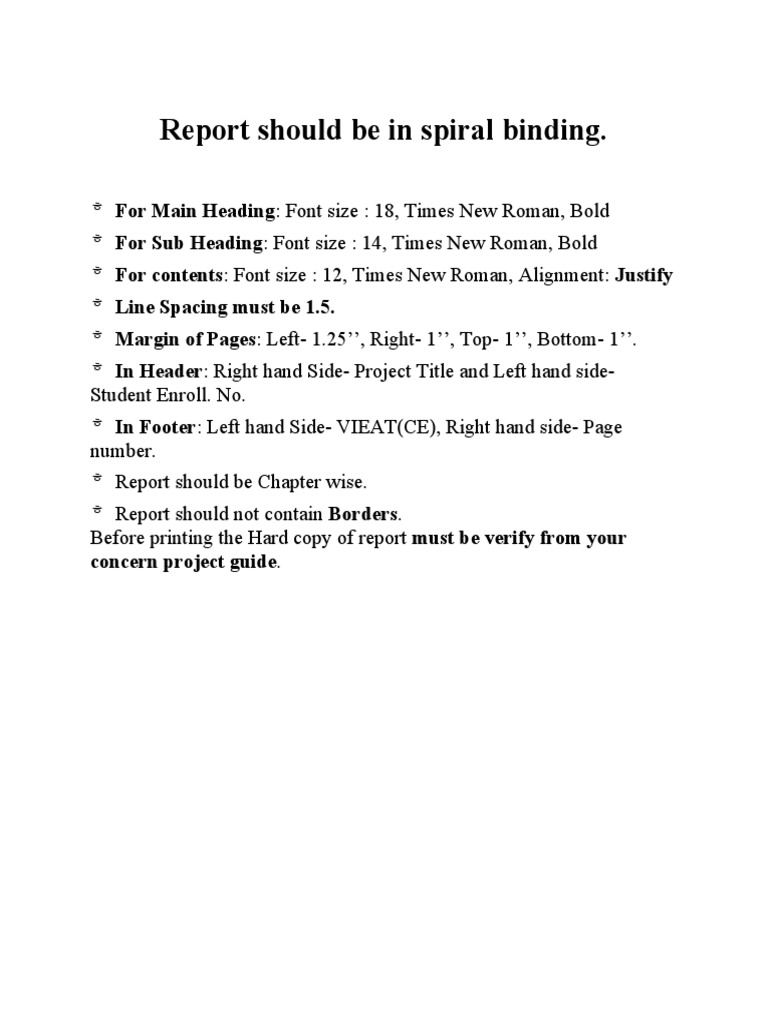 Report Formatting Guidelines | PDF