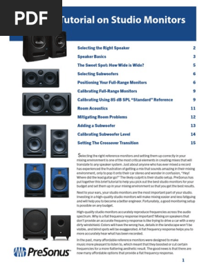 calibrating studio monitors and sub