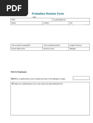 Probation review Form