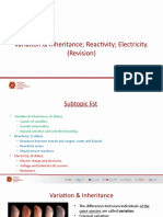 Variation & Inheritance Reactivity Electricity. (Revision)